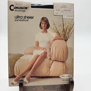 Vintage Sears Cling-Alon Stockings Ultra Sheer Sandalfoot Dusk Size Shapely 80’s